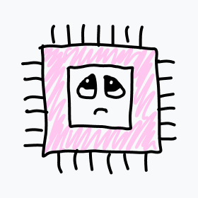 A CPU with an adorable pleading face.